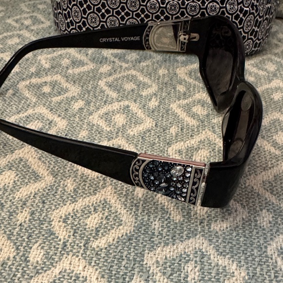 Brighton Black Sunglasses with Crystal Accent Temples